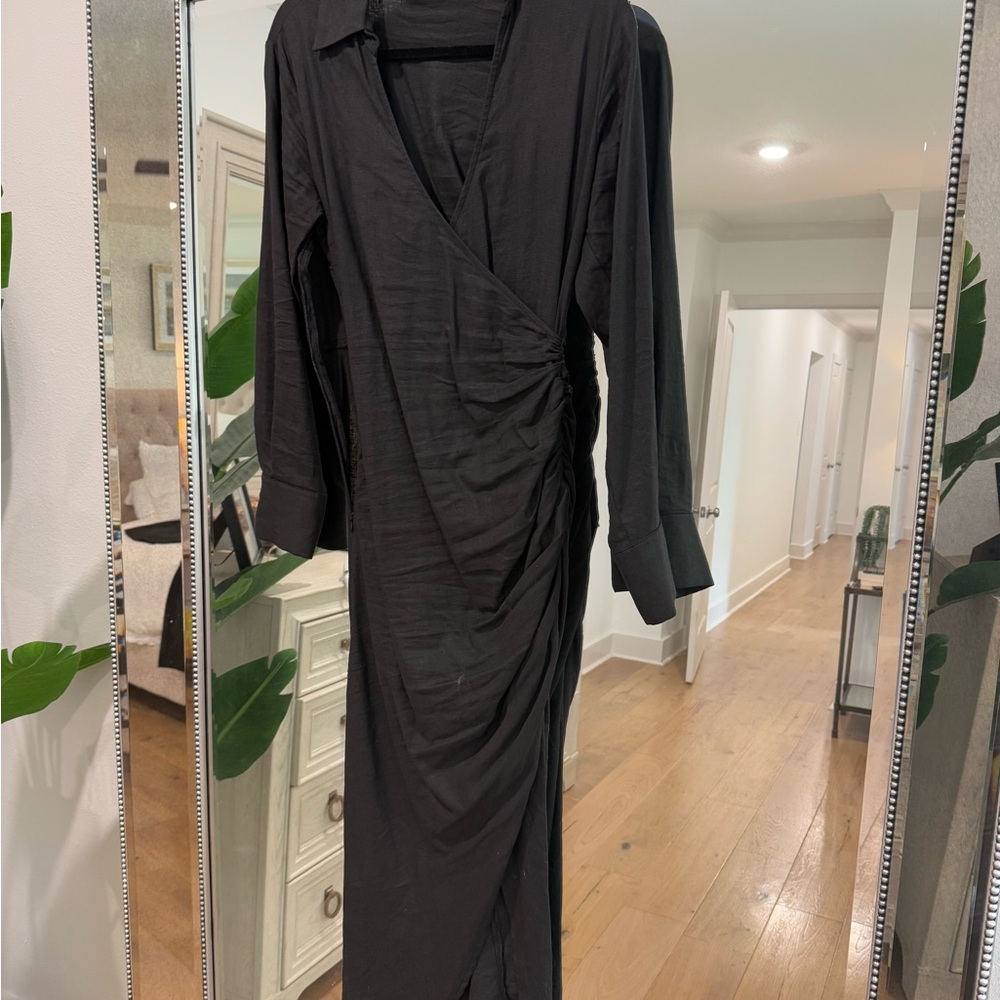 Black Linen Maxi Dress - Zara